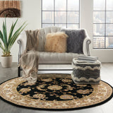 Nourison Nourison 2000 2022 Persian Handmade Tufted Indoor Area Rug Black 4' x ROUND 99446720658