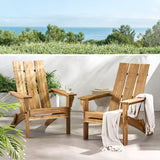 Zuma Outdoor Acacia Wood Foldable Adirondack Chairs (Set of 2), Natural