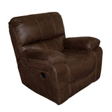Porter Designs Ramsey Leather-Look Glider Transitional Recliner Brown 03-112C-05-6016