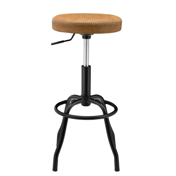 Eaton Adjustable Height Backless Swivel Bar Stool in Faux Leather - Stylish, Lightweight Design!