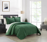 Wafa Green King 3pc Quilt Set