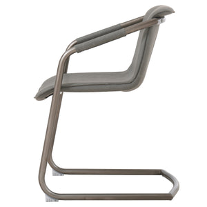 Indy Leatherette Side Chair Set of 2 - Industrial Chic Design with Rubbed Gold Frame & Easy Storage