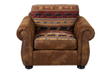 Porter Designs Hunter Wildlife Pattern Reversible to Leather-Look Transitional Chair Brown 01-33C-03-8020