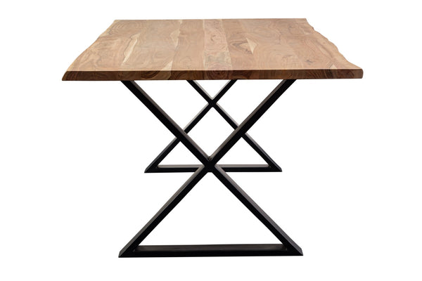 Porter Designs Manzanita Live Edge Solid Acacia Wood Natural Dining Table Natural 07-196-01-7010X-KIT