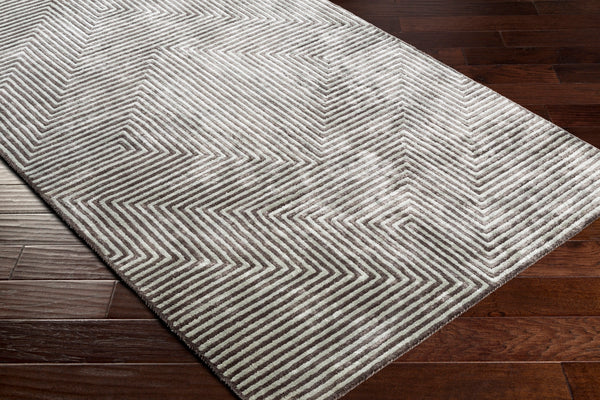 Quartz QTZ-5000 Hand Tufted Viscose Rug - Modern Low Pile Design for Urban Sophistication, India Made