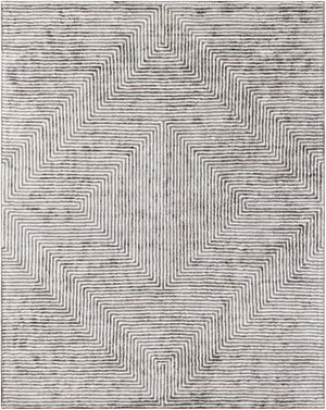 Quartz QTZ-5000 Modern Viscose Rug QTZ5000-810 Ice Blue, Charcoal 100% Viscose 8' x 10'