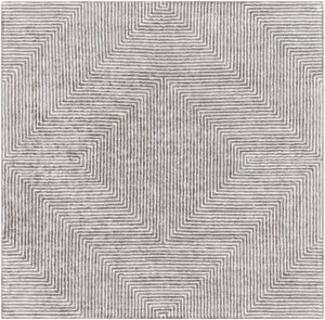 Quartz QTZ-5000 Modern Viscose Rug QTZ5000-8SQ Ice Blue, Charcoal 100% Viscose 8' Square