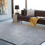 Quartz QTZ-5000 Modern Viscose Rug QTZ5000-913 Ice Blue, Charcoal 100% Viscose 9' x 13'