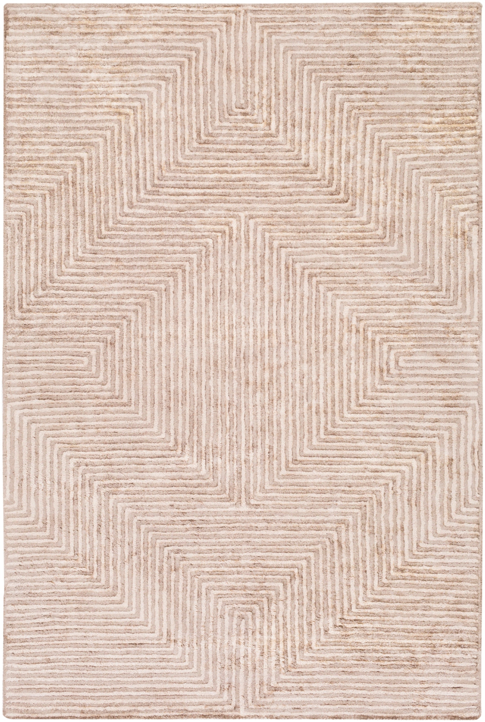 Quartz QTZ-5005 Modern Viscose Rug QTZ5005-913 Taupe, Beige 100% Viscose 9' x 13'