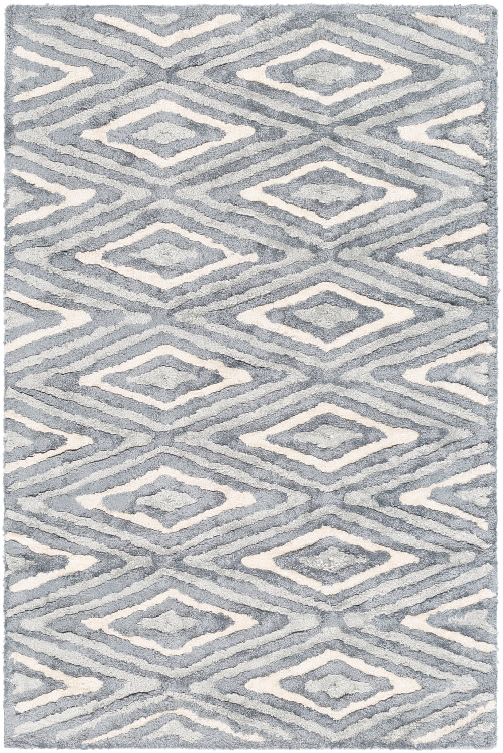 Quartz QTZ-5015 Modern Viscose Rug QTZ5015-913 Charcoal, Light Gray, Cream 100% Viscose 9' x 13'