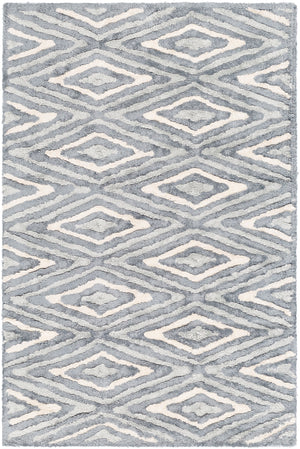 Quartz QTZ-5015 Modern Viscose Rug QTZ5015-913 Charcoal, Light Gray, Cream 100% Viscose 9' x 13'