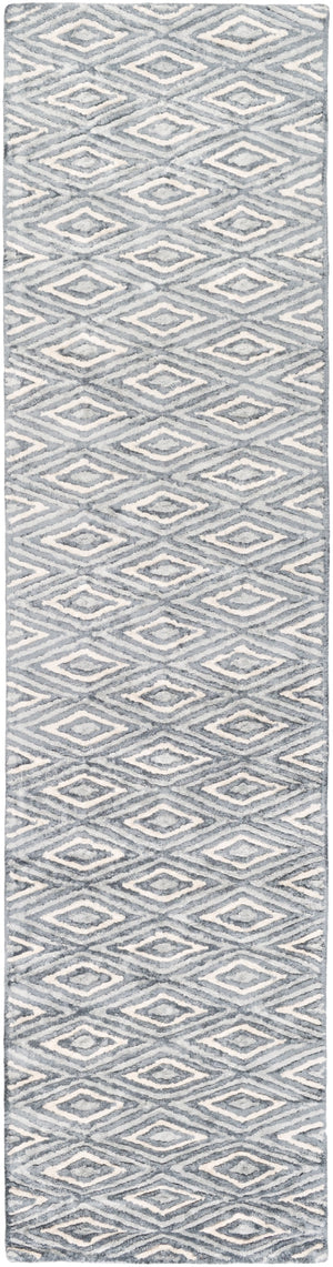 Quartz QTZ-5015 Modern Viscose Rug QTZ5015-2610 Charcoal, Light Gray, Cream 100% Viscose 2'6" x 10'