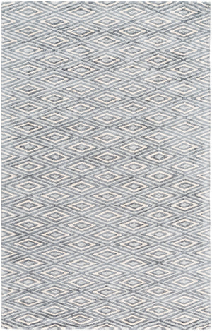 Quartz QTZ-5015 Modern Viscose Rug QTZ5015-576 Charcoal, Light Gray, Cream 100% Viscose 5' x 7'6"