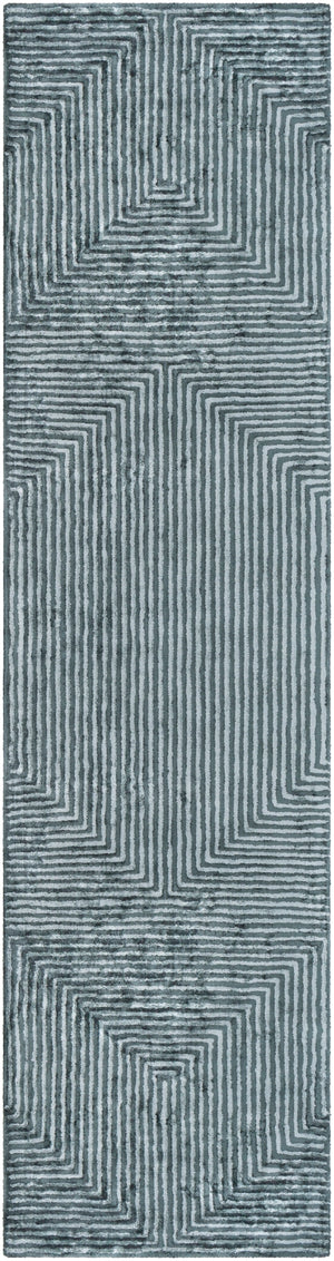 Quartz QTZ-5030 Modern Viscose Rug QTZ5030-268 Sage, Dark Green 100% Viscose 2'6" x 8'
