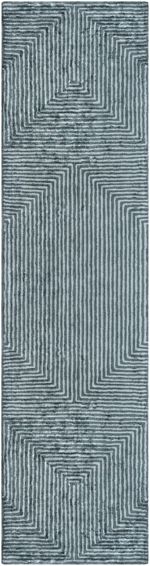 Quartz QTZ-5030 Modern Viscose Rug QTZ5030-268 Sage, Dark Green 100% Viscose 2'6" x 8'