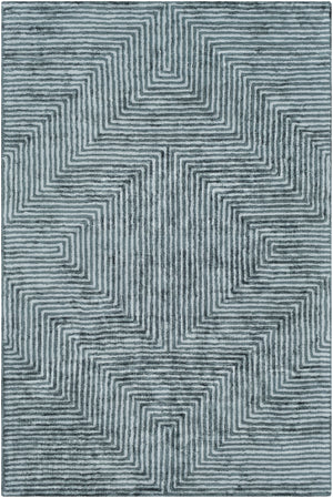 Quartz QTZ-5030 Modern Viscose Rug QTZ5030-913 Sage, Dark Green 100% Viscose 9' x 13'