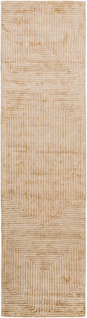 Quartz QTZ-5031 Modern Viscose Rug QTZ5031-2610 Tan, Beige 100% Viscose 2'6" x 10'
