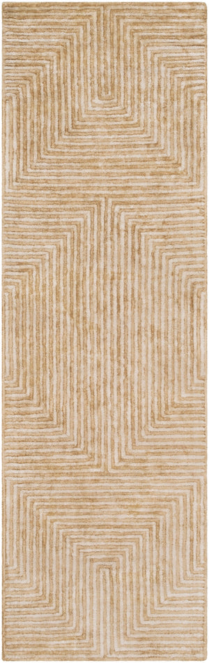 Quartz QTZ-5031 Modern Viscose Rug QTZ5031-268 Tan, Beige 100% Viscose 2'6" x 8'