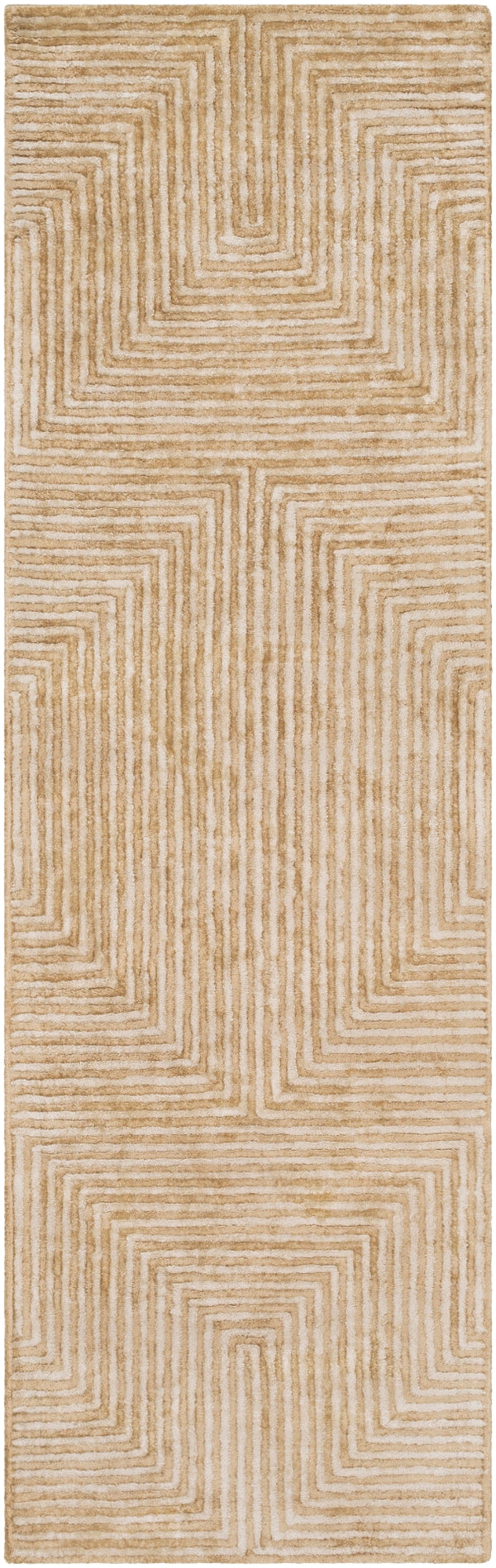 Quartz QTZ-5031 Modern Viscose Rug QTZ5031-268 Tan, Beige 100% Viscose 2'6" x 8'