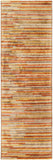 Quartz QTZ-5036 Modern Viscose Rug QTZ5036-268 Burnt Orange, Mustard, Dark Brown, Tan, Khaki 100% Viscose 2'6" x 8'