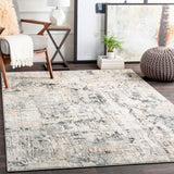 Quatro QUA-2302 Modern Polypropylene, Polyester Rug QUA2302-93123 Silver Gray, Medium Gray, Tan, White, Charcoal 60% Polypropylene, 40% Polyester 9' x 12'4"