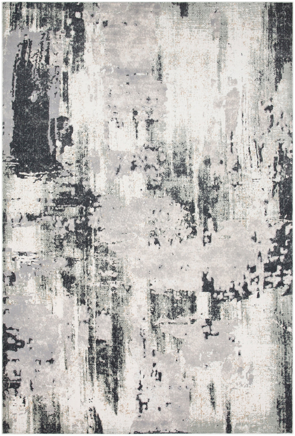 Quatro QUA-2307 Modern Polypropylene, Polyester Rug QUA2307-93123 Charcoal, Silver Gray, Medium Gray, White, Beige 60% Polypropylene, 40% Polyester 9' x 12'4"