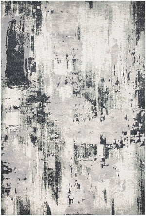 Quatro QUA-2307 Modern Polypropylene, Polyester Rug QUA2307-93123 Charcoal, Silver Gray, Medium Gray, White, Beige 60% Polypropylene, 40% Polyester 9' x 12'4"
