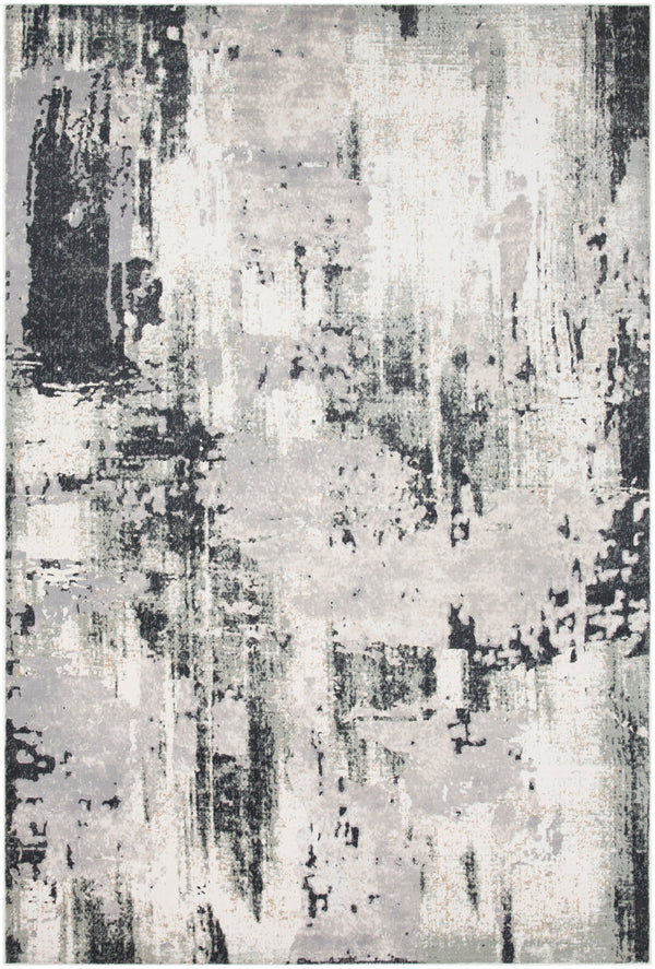 Quatro QUA-2307 Modern Polypropylene, Polyester Rug QUA2307-93123 Charcoal, Silver Gray, Medium Gray, White, Beige 60% Polypropylene, 40% Polyester 9' x 12'4"