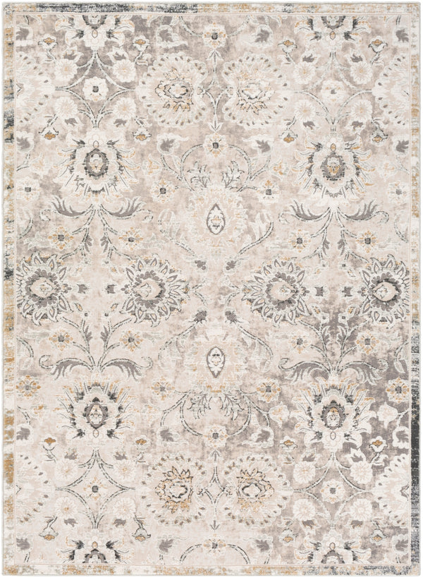 Quatro QUA-2312 Traditional Polypropylene, Polyester Rug QUA2312-9123 Metallic - Gold, White, Taupe, Sage, Black 60% Polypropylene, 40% Polyester 9' x 12'3"