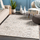 Quatro QUA-2312 Traditional Polypropylene, Polyester Rug QUA2312-9123 Metallic - Gold, White, Taupe, Sage, Black 60% Polypropylene, 40% Polyester 9' x 12'3"