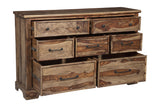 Porter Designs Crossroads Solid Sheesham Wood Natural Dresser Brown 04-196-01-C04H