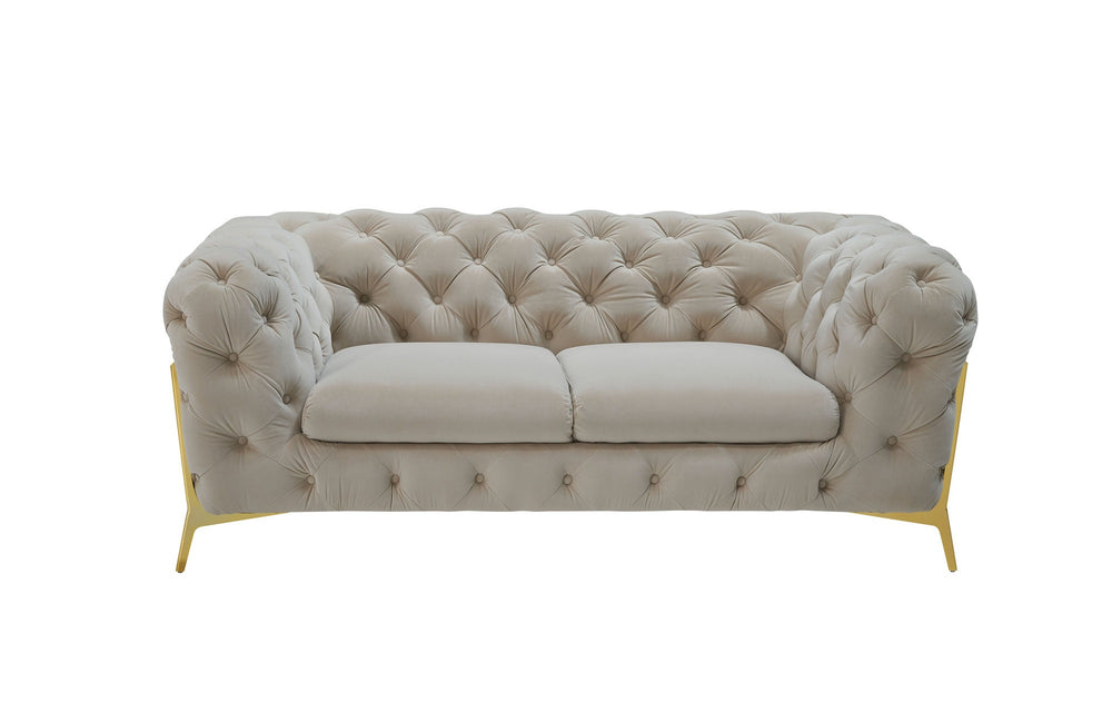 VIG Furniture Divani Casa Quincey - Transitional Beige Velvet Loveseat VGKNK8520-BEI-L