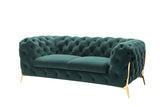 VIG Furniture Divani Casa Quincey - Transitional Emerald Green Velvet Loveseat VGKNK8520-GRN-L
