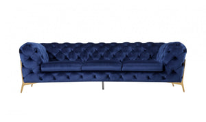 VIG Furniture Divani Casa Quincey - Transitional Blue Velvet Sofa VGKNK8520-BLU-S VGKNK8520-BLU-S