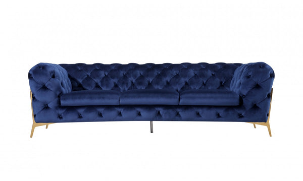 VIG Furniture Divani Casa Quincey - Transitional Blue Velvet Sofa VGKNK8520-BLU-S VGKNK8520-BLU-S
