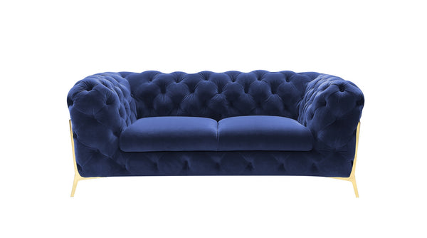 VIG Furniture Divani Casa Quincey - Transitional Blue Velvet Loveseat VGKNK8520-BLU-L