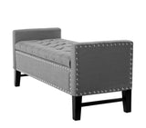 Lance Linen Dark Grey Storage Bench