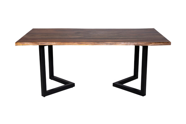 Porter Designs Manzanita Live Edge Solid Acacia Wood Natural Dining Table Brown 07-196-01-DT82HV-KIT