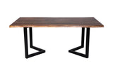 Porter Designs Manzanita Live Edge Solid Acacia Wood Natural Dining Table Brown 07-196-01-DT82HV-KIT