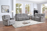 Porter Designs Ronan Soft Gray Chenille Transitional Reclining Sofa Gray 03-201C-01-8078