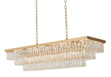 Bethel Gold Chandelier in Metal & Crystal