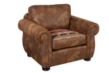 Porter Designs Hunter Wildlife Pattern Reversible to Leather-Look Transitional Chair Brown 01-33C-03-8020