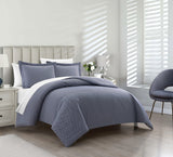 Laurel Navy Twin 5pc Duvet Set