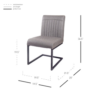 Ronan Leatherette Dining Chair Set of 2 - Modern Industrial Design with Chic Tufting and Durability