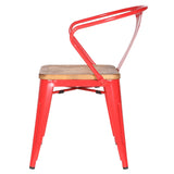 Metropolis Metal Arm Chair - Set of 4 Red