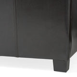 Forrester Espresso Bonded Leather Square Storage Ottoman Noble House