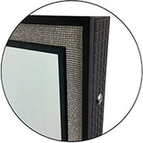 Glitzy Crystal Border Cheval Mirror, Elegant Black