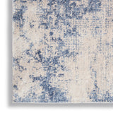 Nourison Sleek Textures SLE01 Machine Made Power-loomed Indoor Area Rug Ivory/Blue 9'3" x 12'9" 99446711311