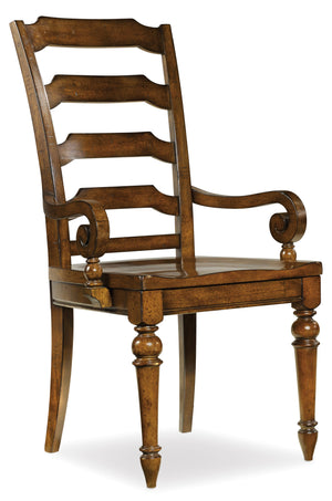 Hooker Furniture - Set of 2 - Tynecastle Traditional-Formal Ladderback Arm Chair in Poplar Solids and Figured Alder Veneers 5323-75300