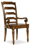 Tynecastle Traditional-Formal Ladderback Arm Chair In Poplar Solids And Figured Alder Veneers - Set of 2